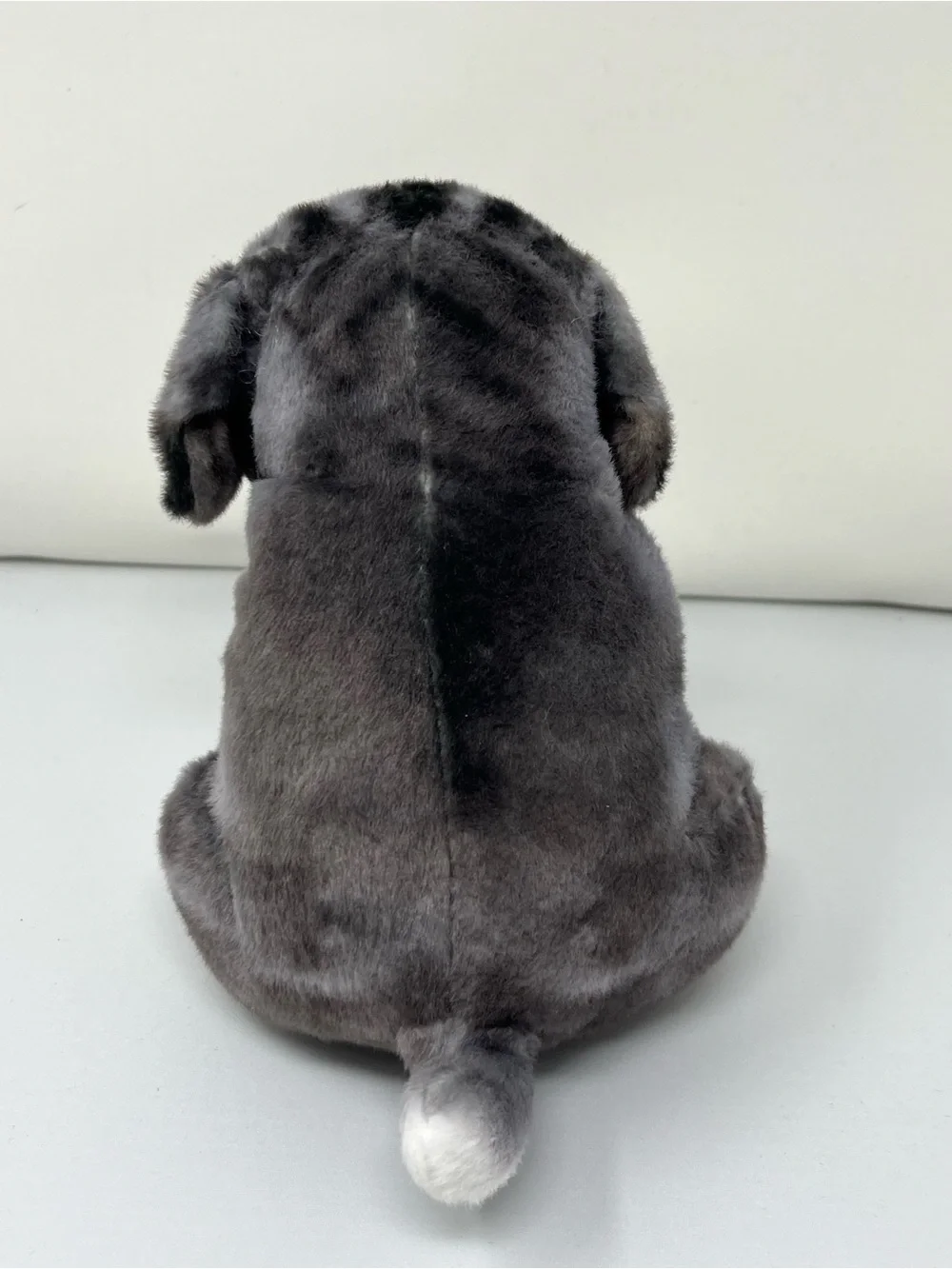 Realistic Gray Bulldog Puppy Plush Stuffed Animal Big Eyes Soft Dog Plush 7”